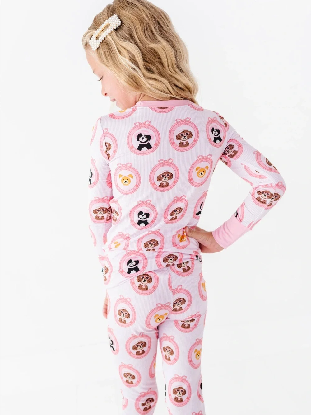Kiki + Lulu Porthole Pups Dog Girls Bows Nautical Pajama Set 2T 3T 4T 5/6 7/8